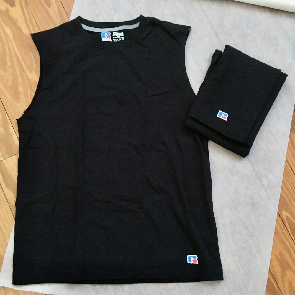 LP Bundle 2 100% Cotton Russell Athletic Sleeveless Muscle Shirts Never Worn